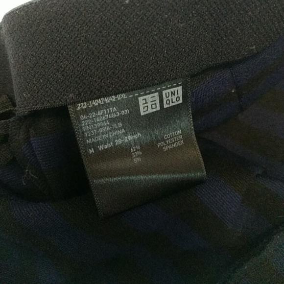 Uniqlo Medium Black & Blue Striped Pencil Skirt - Picture 5 of 6